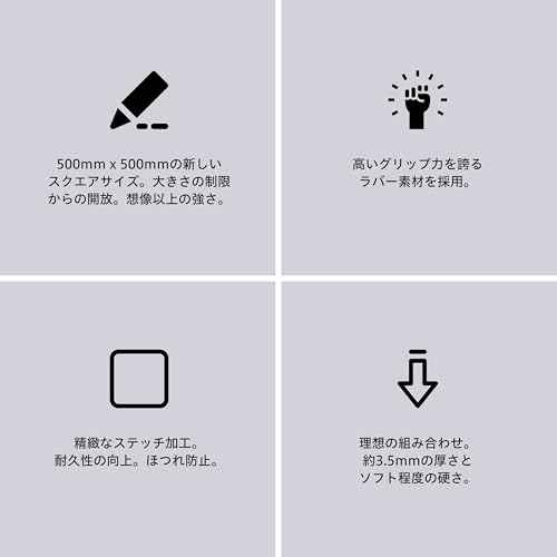 AIM1 KAGERO ? Japanese Gaming Mouse Pad for FPS & Esports | Smooth & Controlled Glide | 19.7 x 19.7 in (500 x 500mm) Square | Soft Cloth Surface