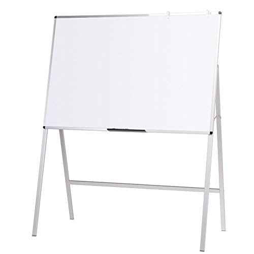 VIZ-PRO Melamine H-Stand Whiteboard/Adjustable Dry Erase Easel,48 x 36 Inches