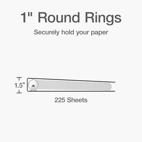 Oxford Mini View Binders, 1" Round Rings, Small Binders for School or Office, Holds A5 Size Paper, 2 Clear Pockets, PVC-Free, Non-Stick, 5.5 x 8.5 inches, Holds 225 Sheets, Black, 2 Pack (1017044)