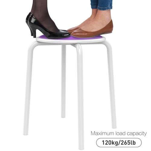 Yaheetech Multicolor Padded Stackable Stools Set of 5 – 18" Seat Height, Faux Leather