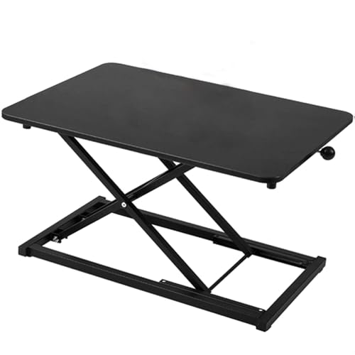 Adjustable Height Standing Desk Converter for Small Space Home Office, Keyboard Riser for Stand Up Desk Riser,Computer Keyboard Stand for Desktop Black Size 23.6 Inch