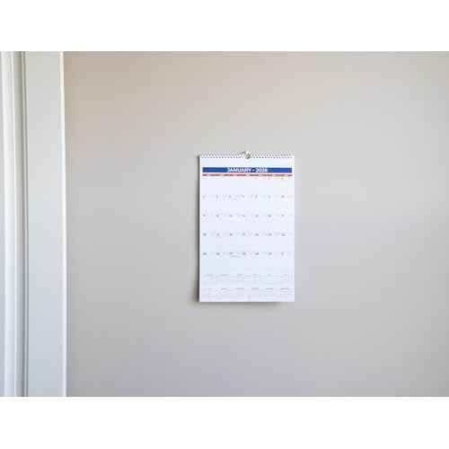 2026 Wall Calendar - January 2026 - December 2026, 12 Monthly Hanging Calendar, 2026 Planner, Size 11" x 17", Spiral Binding, Holidays, Julian Dates, Large Blocks, Twin-Wire Binding, Hanging Hook