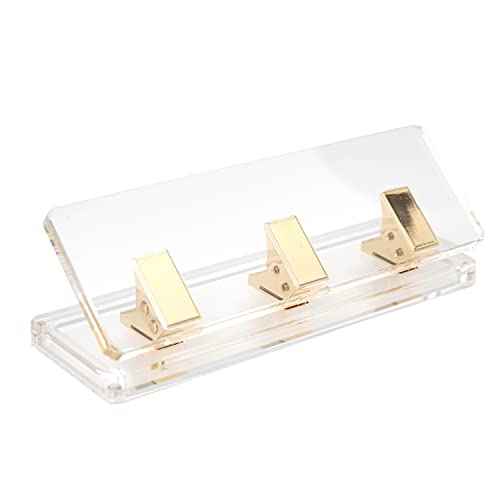 russell+hazel Acrylic Mini Hole Punch, Clear with Gold-Toned Hardware, 8.5¡± x 2.75¡± x 2.75¡±