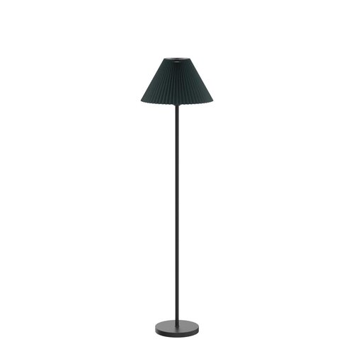 Modern Elegant Black Pole Floor Lamp Simple Design Tall Lamp with Dark Green Shade Standing Lamp with LED Bulb for Living Room and Bedroom