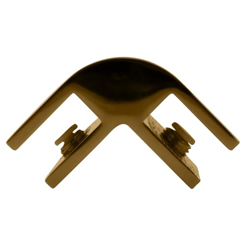 CRL Satin Gold 2-Way 90° Glass Connector for 3/8