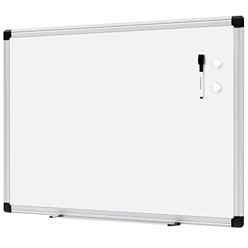 Amazon Basics Magnetic Dry Erase Whiteboard 24x18 Inches Aluminum Frame Silver/White