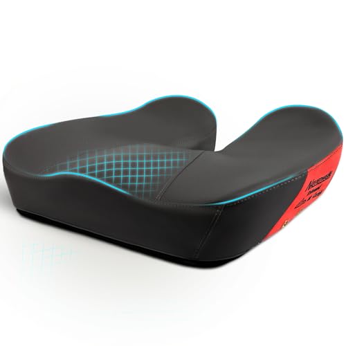 Seat Cushion, Extra Large Memory Foam Office Chair Cushion, Ergonomic Pressure Relief Car Seat Cushion, Sciatica Pain Relief Pillow with Anti- Slip Rubber Dots, Breathable Gaming Chair Pad (Black)