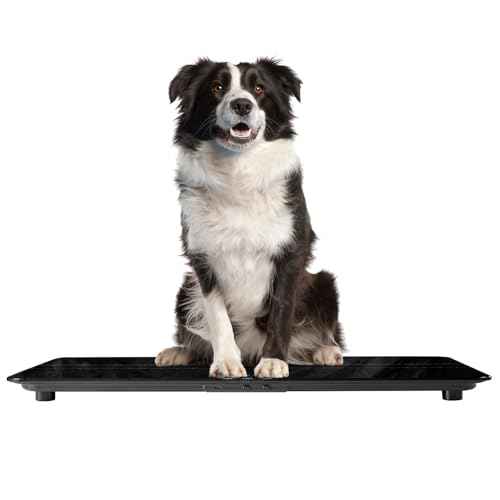SIKE Medium-Small Veterinary Scale, Dog Scale (¡¾10g) Accuracy, Max 220lbs, Digital Pet Scales and USB Recharging Cord Included, 27 x 13 inch Tempered Glass Platform with Anti Slip Sticker