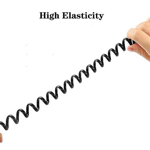 5 Pack Phone Cord Landline8Ft Uncoiled / 1.4Ft Coiled Landline Phone Handset Cable RJ9 4P4C Telephone Accessory- Black