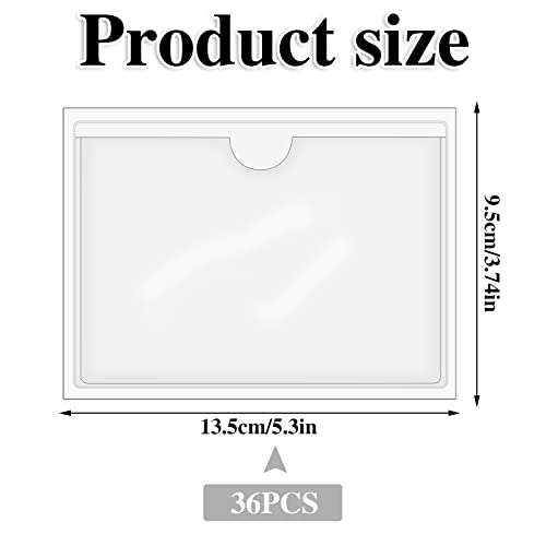 36 Pack 3" x 5" Adhesive Index Card Holders Clear PVC Label
