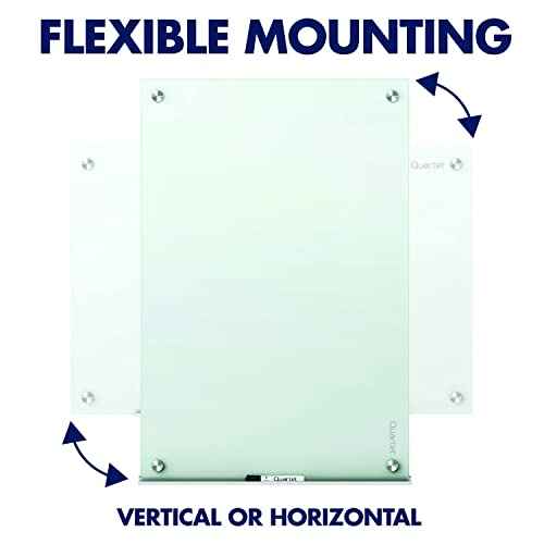 Quartet Magnetic Glass Dry Erase White Board, 48''W x 36''H Whiteboard, Infinity Frameless Mounting, White Surface (G4836W)
