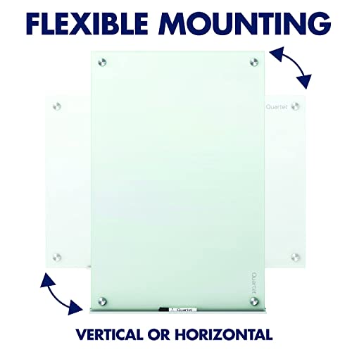 Quartet Magnetic Glass Dry Erase Whiteboard 48x36 Inches Frameless White Surface