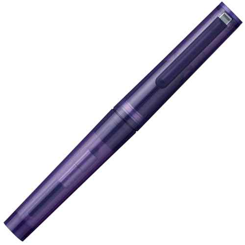 Sailor Fountain Pen TUZU ADJUST, Rotating Nib Feature and Natural Fit Grip, Includes 2 Ink Cartridges and Converter, Beginner, Everyday Use, Clear Violet, Bold Point, 12-0541-650