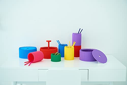 Crayola Round Storage Organizer - Creative Kids Desk Organizer with 5 Sections for Storing Pens, Pencils, Crayons and Other School/Office Supplies, Violet (Purple), Kids 3+ Years (20022587)