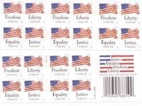 5 Sheets Four Flags Booklet of Stamps 5 Sheet of 20 Stamps