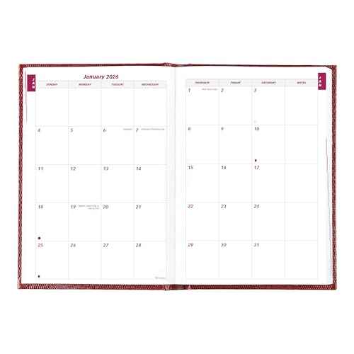 Brownline¢ç 2026 Traditional Daily/Monthly Planner, Untimed Journal, 12 Months, January to December, Perfect Binding, 8.25" x 5.75", Bright Red (CB389.RED-26)