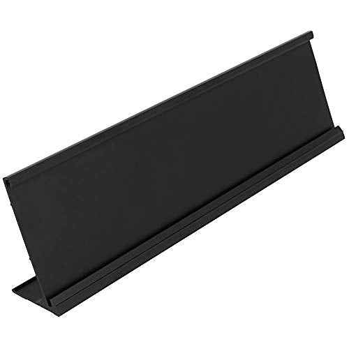 ExcelMark 2"x 8"Aluminum Name Plate Holder for Desk - Office Business Door Sign Holder - Black