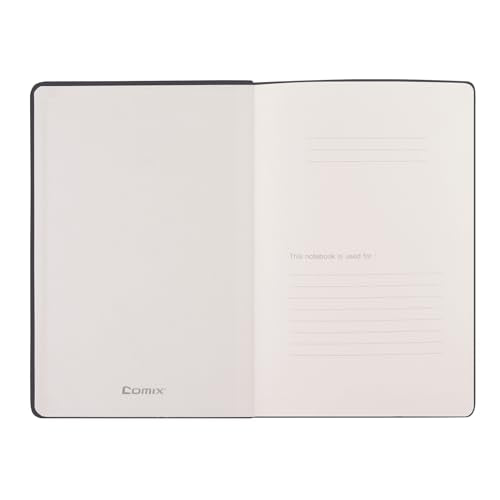 Comix Lined Journal Notebook for Women Men, Journaling Notebooks for Office School Home, 240 Pages, 5.5" x 8.3", College Ruled, A5, Hardcover, Black