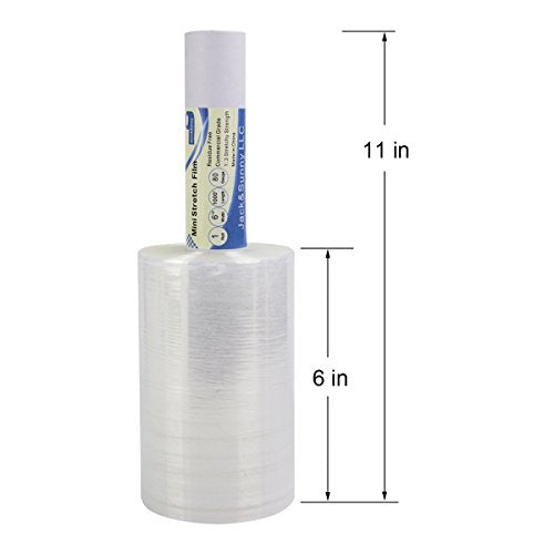 6'' Clear Stretch Wrap Roll 1000' for Moving & Shipping - Jack&Sunny