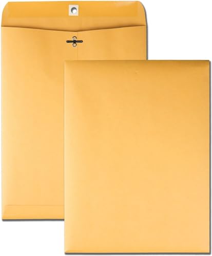 The Office-Pros 11.5" x 14.5" Brown Clasp Envelopes with Metal Closure, Pack of 5