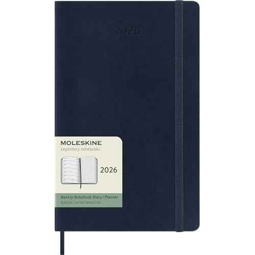 Moleskine Classic 12 Month 2026 Weekly Planner, Soft Cover, Large (5" x 8.25"), Sapphire Blue, 144 pages
