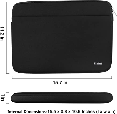 Hsmienk Black 15.6 Inch Laptop Sleeve - Shockproof Protective Notebook Case