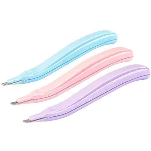 Professional Magnetic Staple Remover Puller Staples Remover Staple Removal Tool for School Office Home 3 Pack (Blue, Pink, Purple)