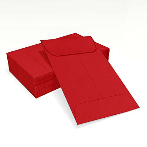 LUXPaper Coin Envelopes Ruby Red 2 1/4 x 3 1/2 Inch 50 Pack