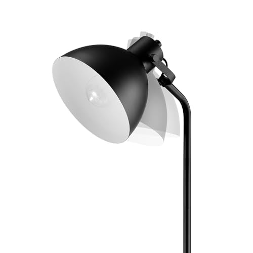 GLOBE Electric 60" Floor Lamp, Matte Black, On/Off Rotary Switch on Socket, 6-Foot Black Cord, Reading Light, Bedroom, Living Room, Home Decor