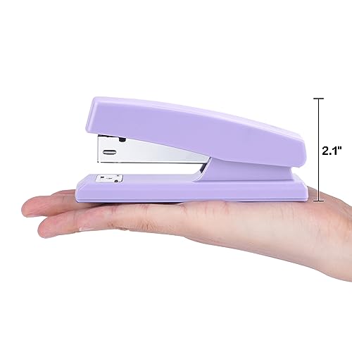 Deli Purple Desktop Stapler A6-Purple with 640 Staples, 25 Sheet Capacity