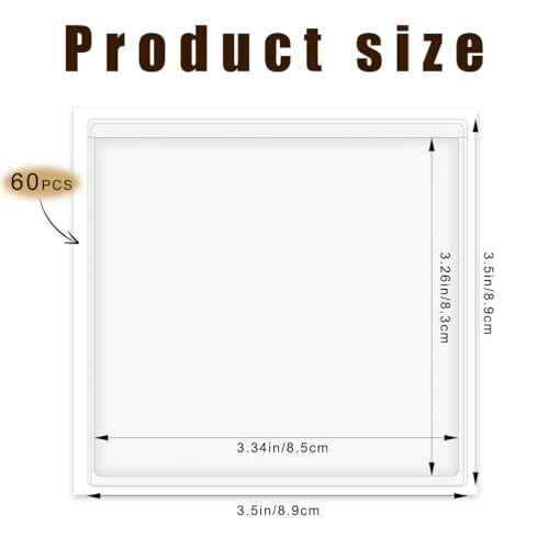 60 Pack Self Adhesive Pockets, Bin Labels for Storage Bins Clear Label Holder Index Card Pockets Card Holder for Organizing and Protecting (3.5 x 3.5 inches)