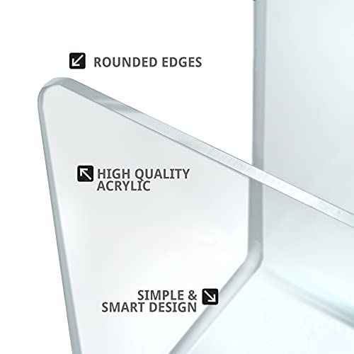 Azar Displays 255080 Small Standing File Holder/Sorter Desk Organizer, 4-Pack, Clear