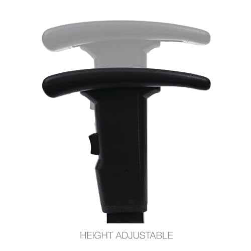 Alera ALE Height Adjustable T-Arms, Interval & Essentia Series Chairs/Stools, Black