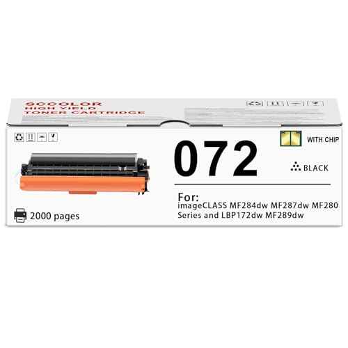 072 Black Toner Cartridge Replacement for Canon 072 Toner Cartridge use imageclass MF284dw MF287dw MF289dw LBP170 Printer