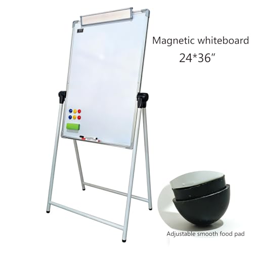 ADDXINH White Magnetic Double-Sided Whiteboard Easel 24x36'' with Stand, Adjustable Height, Foldable Dry Erase Board for Home Office & Teaching