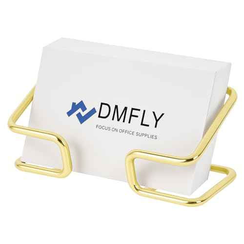 Metal Business Card Holder for Desk, Cute Card Display Stand, Compatible with Various Countertops, Gold