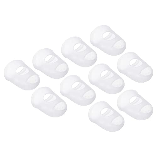 PATIKIL 0.91 Inch Clear Silicone Finger Tips 30 Pack - Thimbles for Guitar Sewing Office