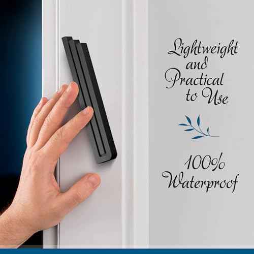 Mezuzah Case ? Shin-Shaped Design Black Aluminum, up to 7" scroll ? Full Hebrew ? Shape ? Easy Peel & Stick to Install ? Waterproof Indoor/Outdoor Use ? Home Blessing & Protection (1, Black)