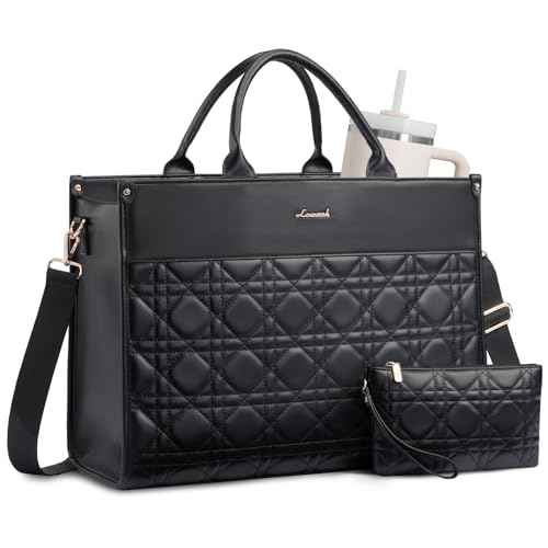 LOVEVOOK Laptop Tote Bag for Women,Waterproof Leather Work Bag for Teacher,Business Office Work Bag Briefcase,Gifts for Women