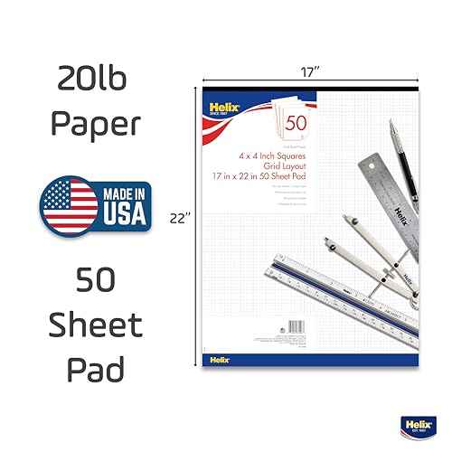 Maped Helix Bond Pad, 4 X 4 Grid, 17 x 22 Inches, 50 Sheets, White (37996)