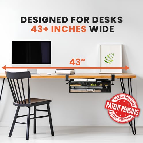 Homeify 2-Drawer Under Desk Clamp-On Organizer Mesh Metal Office Storage