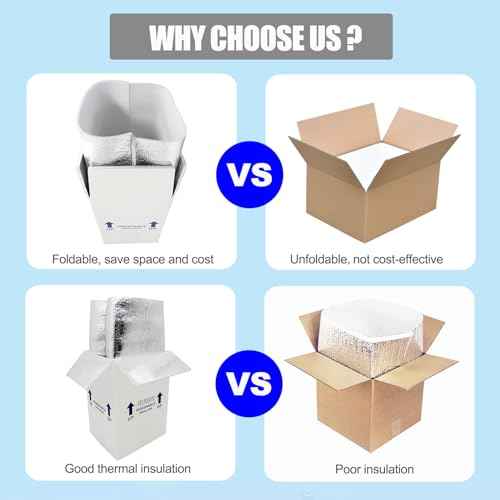 7x6x10¡° Small Insulated Shipping Boxes for Frozen Food, 8 Pack Double Insulated Carton with Aluminum Foil Insulated Bag Liner, Reusable Perishable Shipper Cooler Packaging Box
