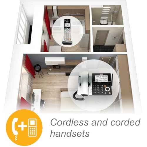 AT&T CL84307 Dect 6.0 Expandable Corded/Cordless Phone with Smart Call Blocker, Silver/Black with 3 Handsets