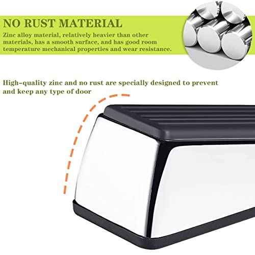 Metal Door Stop, Premium Rubber Heavy Door Stopper, Wedge Stopper, 4Pack, Suitable for Door Clearance of 0.4IN-1.18IN (11mm-30mm)