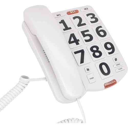 Large Button Phones for Seniors - Big Button Telephone with SOS Emergency Dial, Extra Loud Volume, Hearing Aid Compatible, Easy Operation for Elderly
