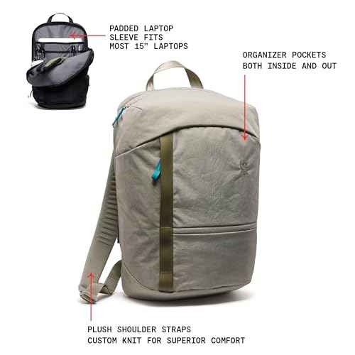 Chrome Industries Camden Backpack ? 16L Travel Bag for Men and Women with Plush Knit Shoulder Straps Recycled Materials and Internal Laptop Sleeve ? Sage