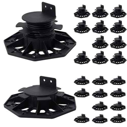 24Pack Adjustable Plastic Pedestal Paver,Floor Slate Support Floor Lift,Deck Support Floor Raising (Unilateral keel Slot)