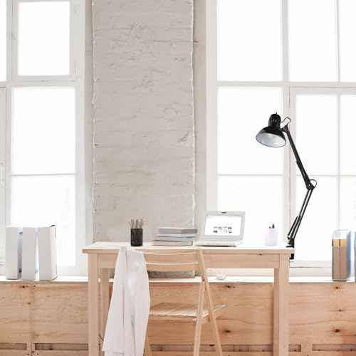 GLOBE Electric 12641 Architect 32" Swing-Arm Clamp-On Lamp, Black Architect, Finish, LED Bulb Included