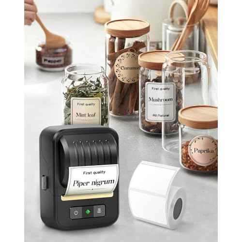 Mini Label Printer, Label Maker, Sticker Maker Machine, Bluetooth Thermal Address Label Printer for Small Business, Barcode, Address, Logo, Clothing, Sticker Printer for Phones & PC