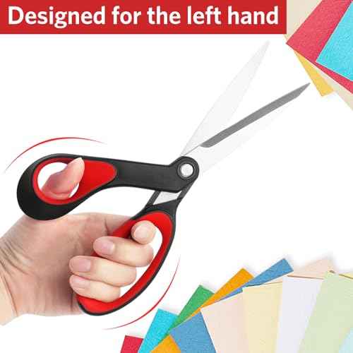True Left Handed Sewing Scissors, Heavy Duty Multi-Purpose Tailor Scissors, Stainless Steel Blades and Comfort Handle, Suit for Fabric, 9 inch
